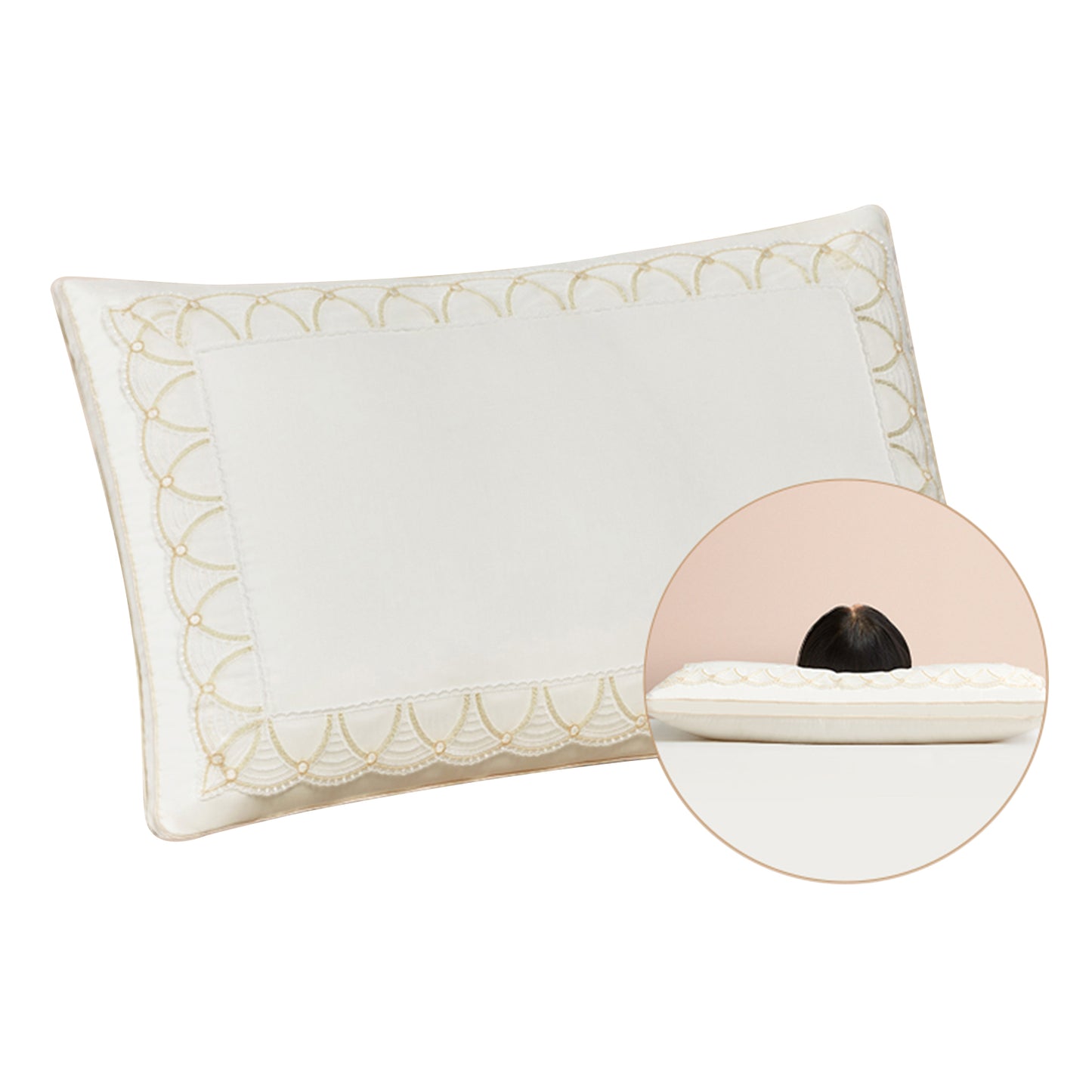 High-Quality Silk Pillow Insert for Single Use - Soft, Breathable, and Comfortable, 80S Cotton Satin Fabric with Double Layer Filling