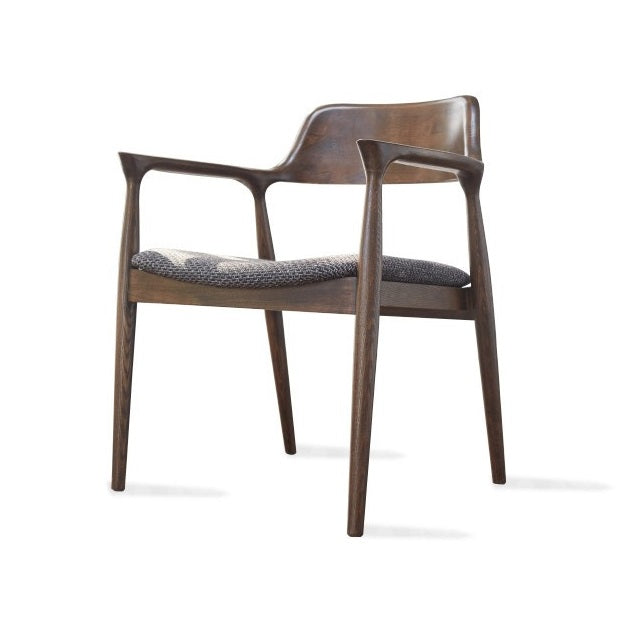 扶手椅 胡桃木饰面 广岛椅 胡桃木色 (PU/棉麻材质)