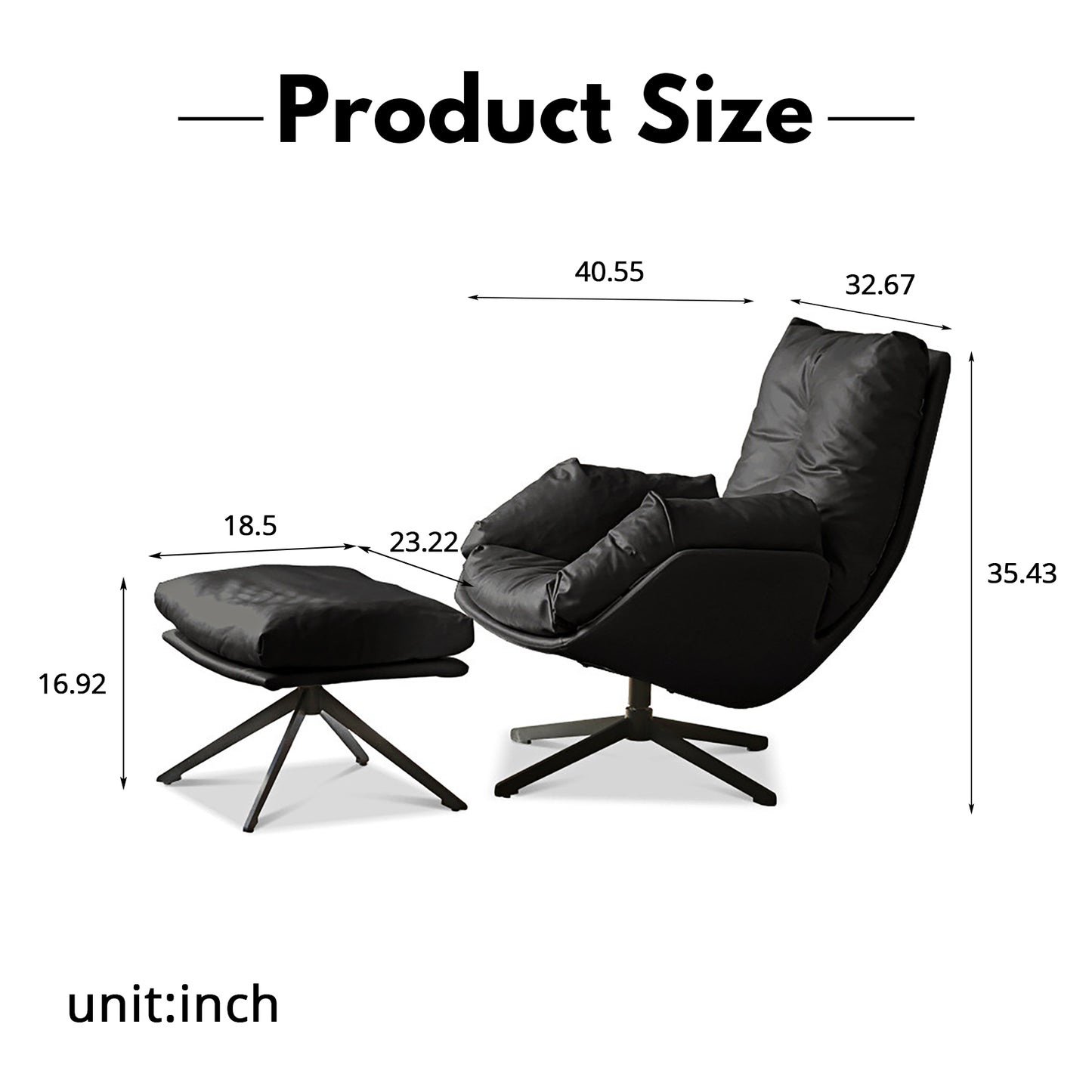 Organic Silicone Leather Swivel Chair - Italian-Inspired Accent Chair with Goose Down Cushion & Cat-Proof Design