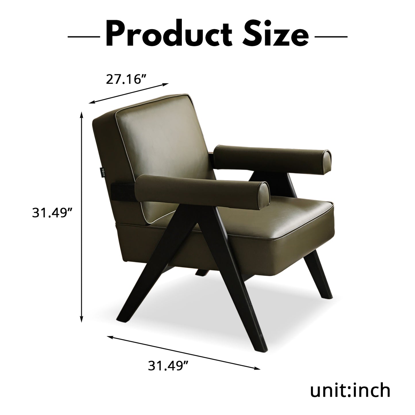 Chandigarh-Inspired Lounge Chair - Mid-Century Solid Oak Design with Full-Grain Leather & Anti-Tip Base