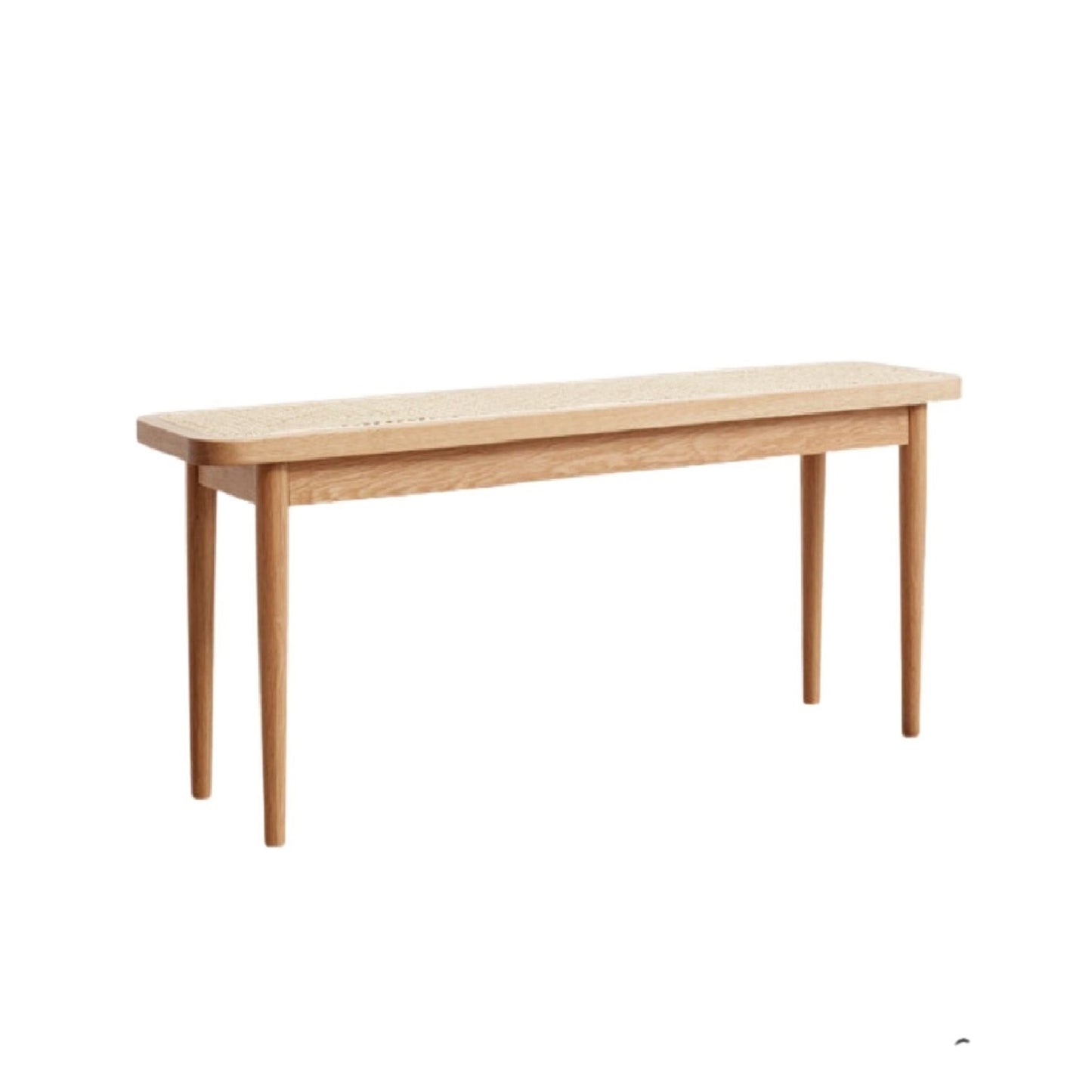 100% 橡木实木卧室长凳,藤条长凳 自然色 / 黑色 / 胡桃木色 (31.49 英寸 / 39.37 英寸 / 47.24 英寸)