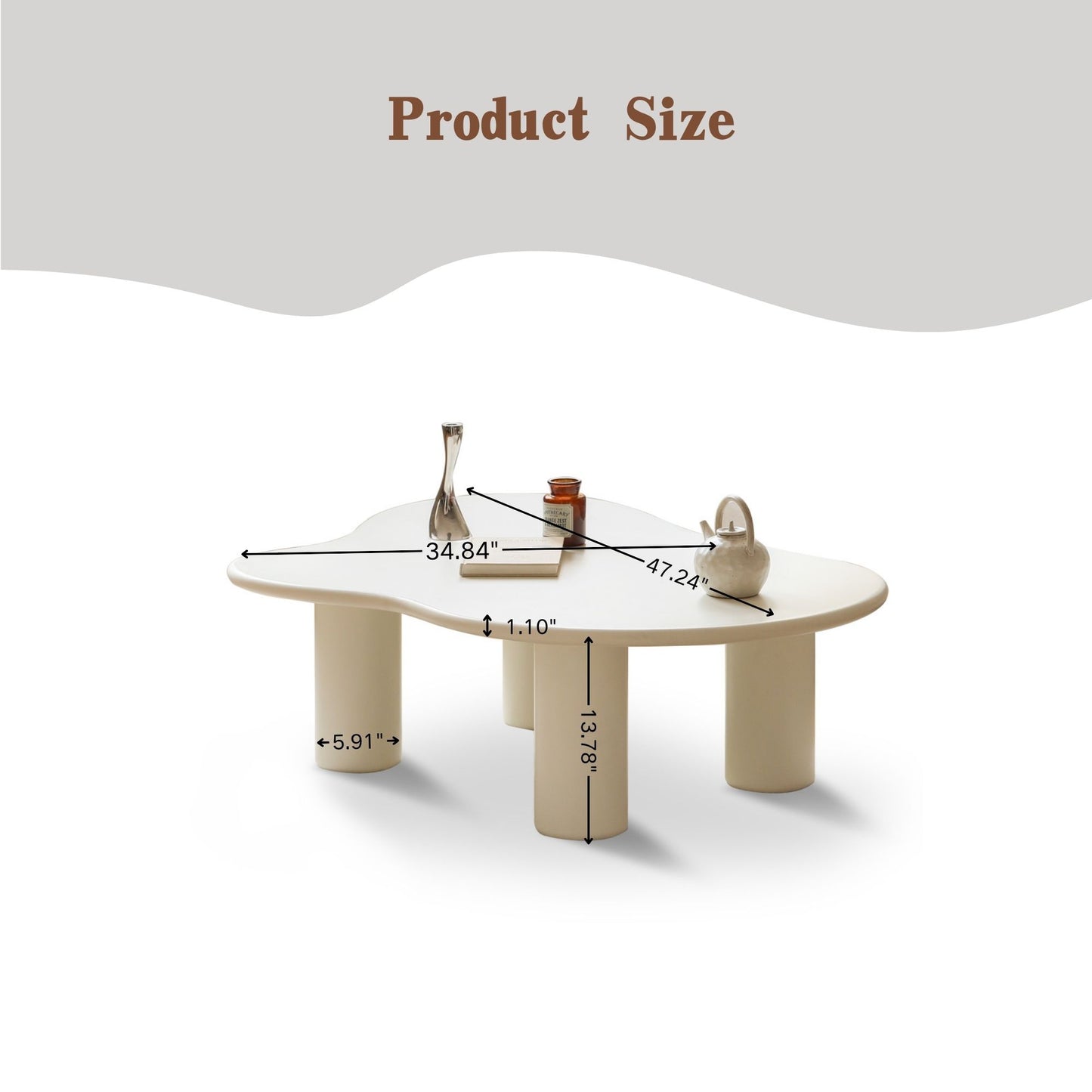 可爱四脚云咖啡桌(白色)