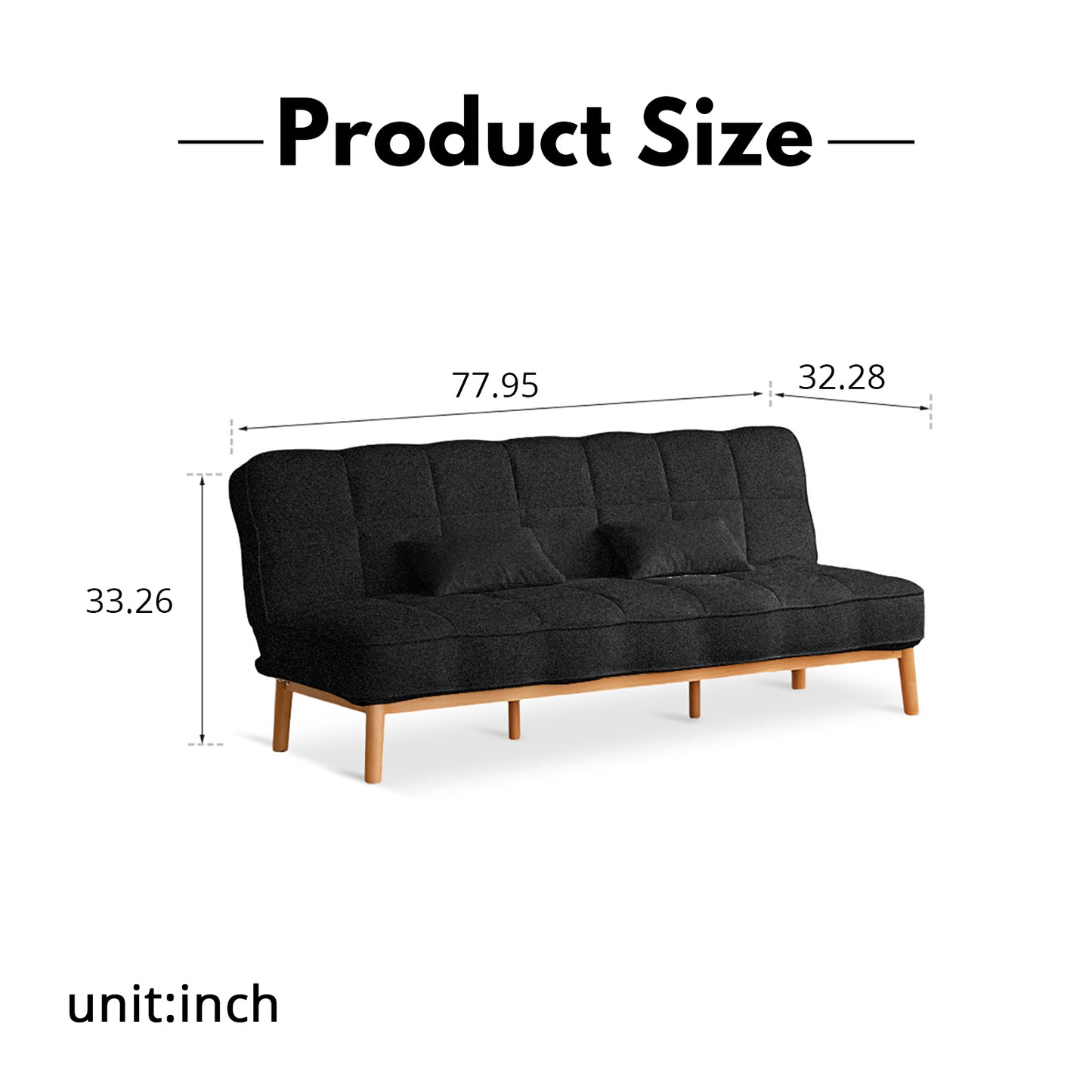 Mid-Century Convertible Sofa Bed - Dual-Function Corduroy Upholstery with Solid Wood Frame