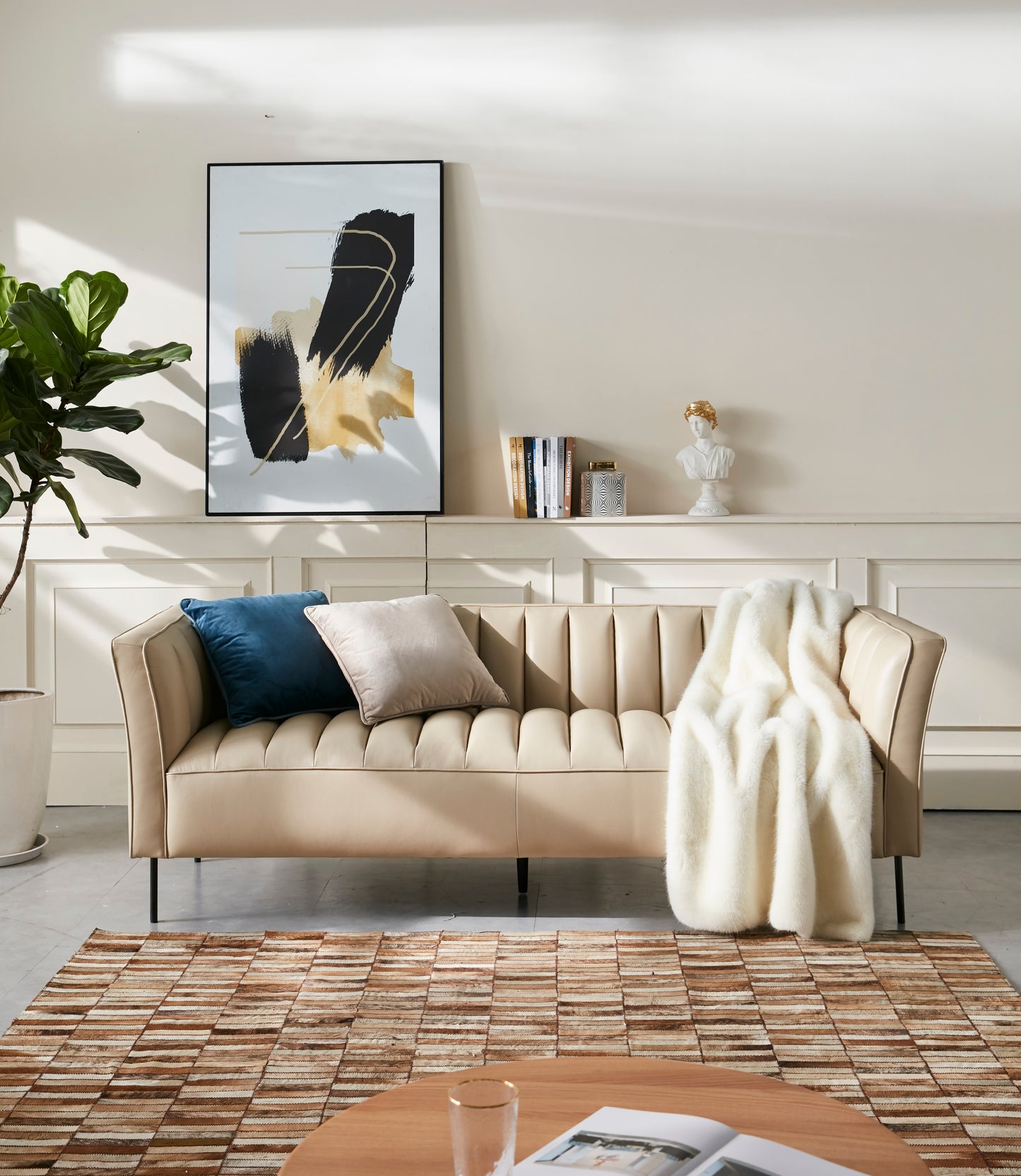 Palazzo 真皮沙发可坐多人(白色)