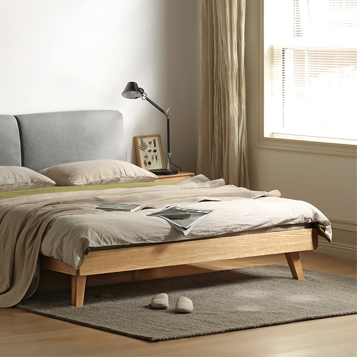 100% 实木双人床