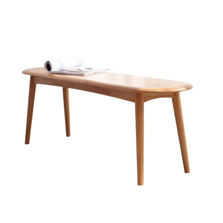 100% 实木卧室长凳斜腿长凳自然色/胡桃木色(39.4 英寸/ 47.2 英寸)