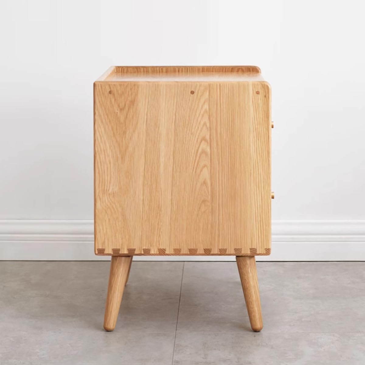 100% 实木橡木床头柜和茶几(自然色)