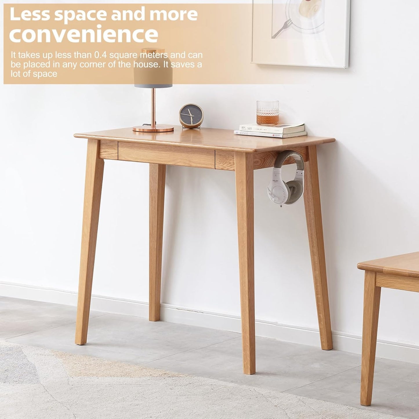 100% 实木电脑桌学习桌 (31.49" x 19.29" x 29.53")