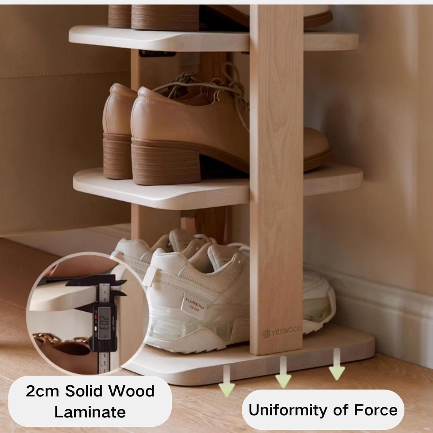 100% 实木超窄鞋架和转角鞋架(29.92 英寸高)