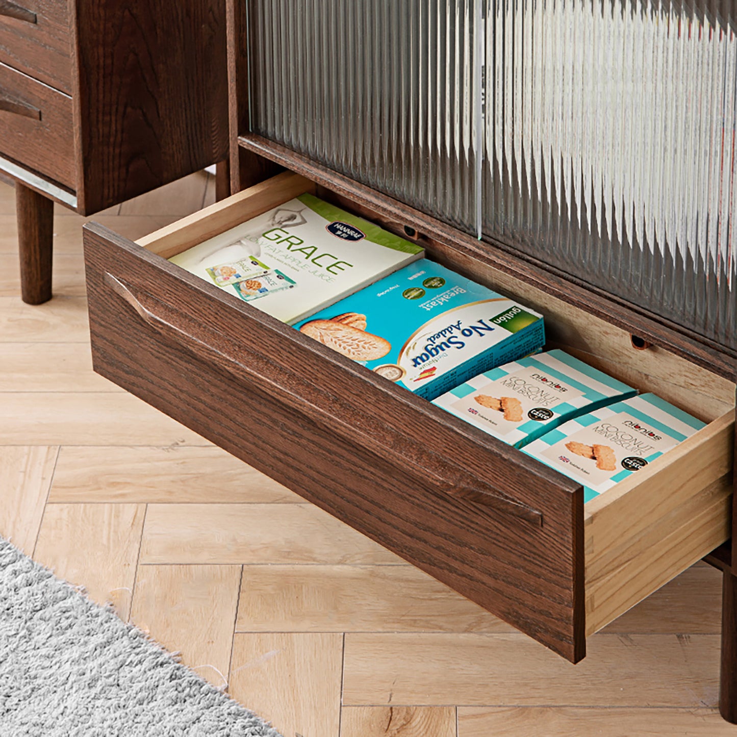 100% 实木储物柜(胡桃木)