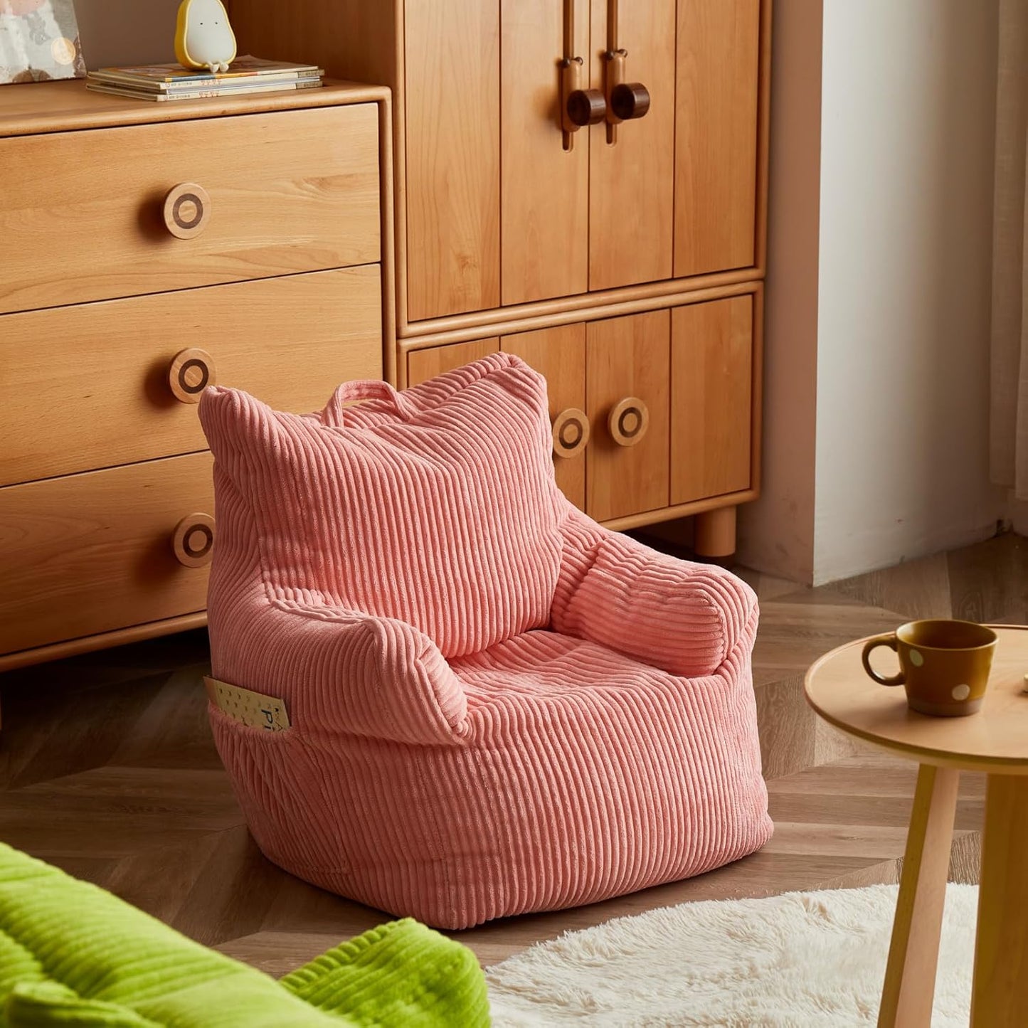 儿童豆袋椅 幼儿豆袋椅 时尚软垫单人沙发(粉色)