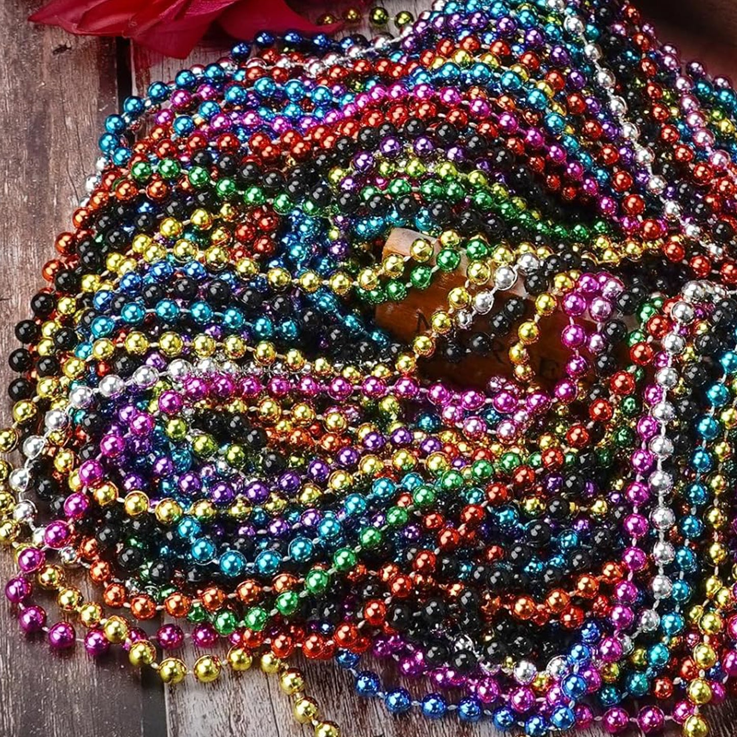 ifenjoy 狂欢节珠子,33 英寸珠子服装散装,独立日节日游行抛掷配饰生日庆祝装饰