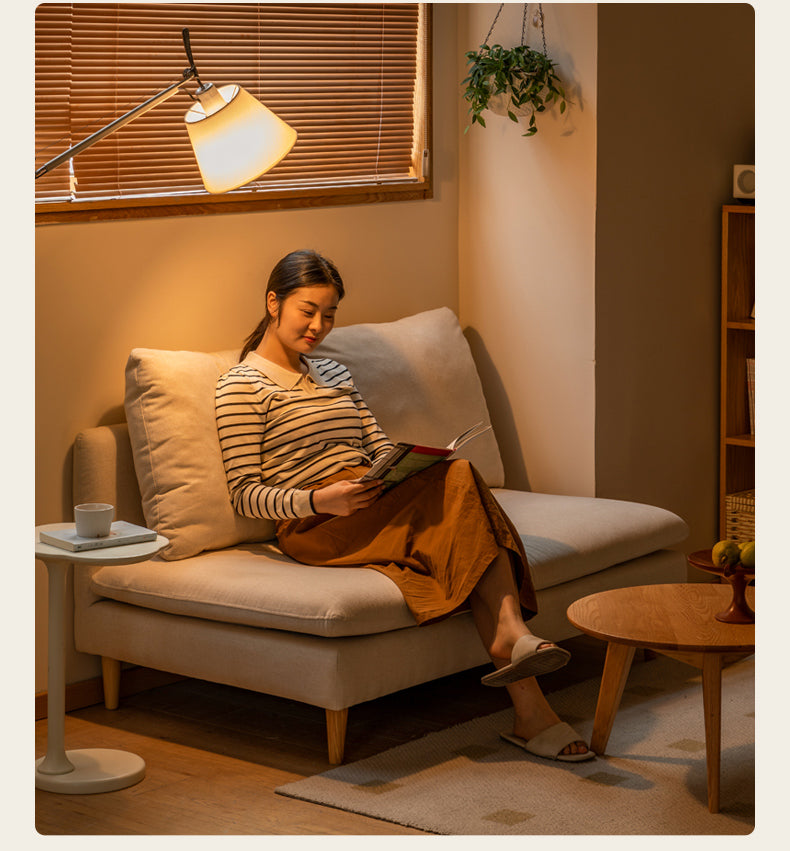 Arm-Free Fabric Sofa for Small Spaces – Two-Seater for Living Room, Balcony, and Leisure Use