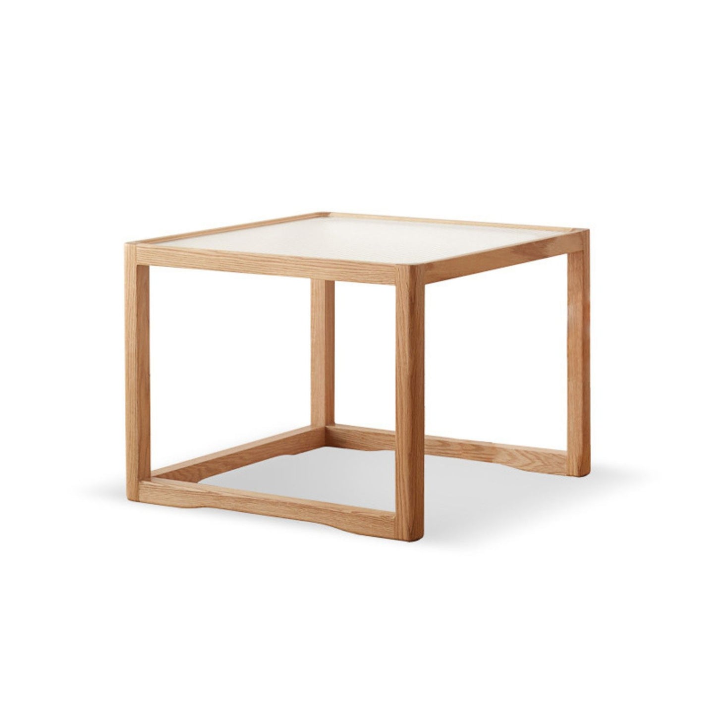 100% 实木藤条咖啡桌,带钢化玻璃台面,波西米亚风(19.68 英寸/ 23.62 英寸)