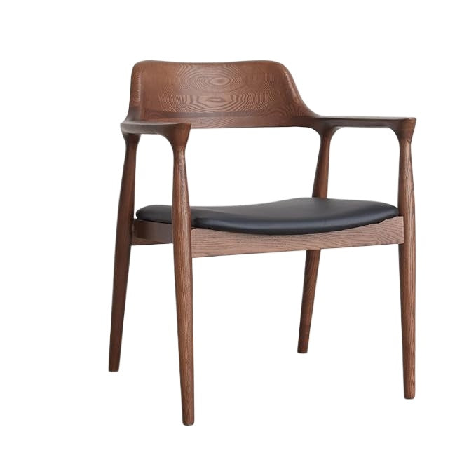 扶手椅 胡桃木饰面 广岛椅 胡桃木色 (棉麻/PU 材质)