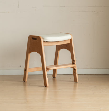 100% Solid Wood Children's Study Stool (Natural)