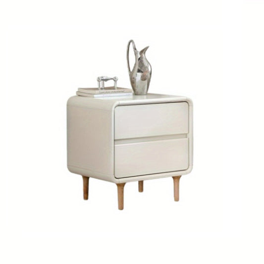 Nightstand/Side Table with Two Drawers (White)-LD