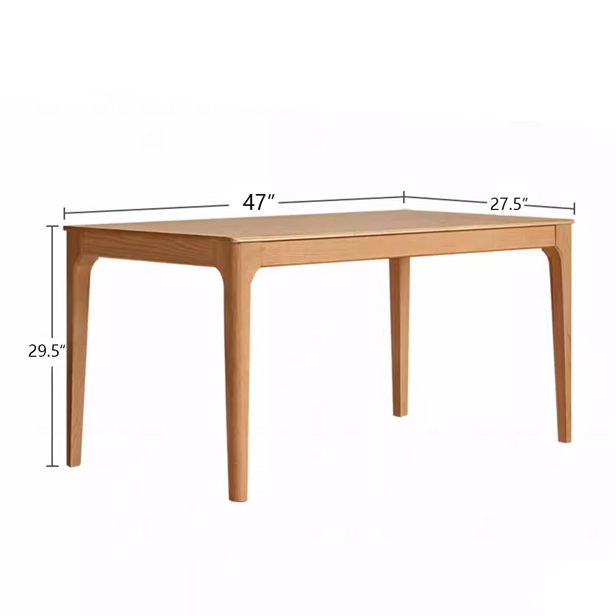 100% Solid Wood Dining Table Natural Wood Color (47"/55")