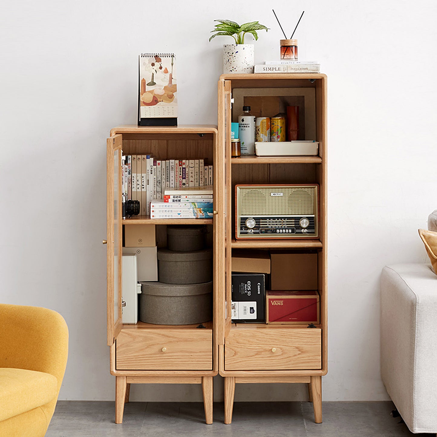 100% Solid Oak Wood Sideboard (Natural)-LD