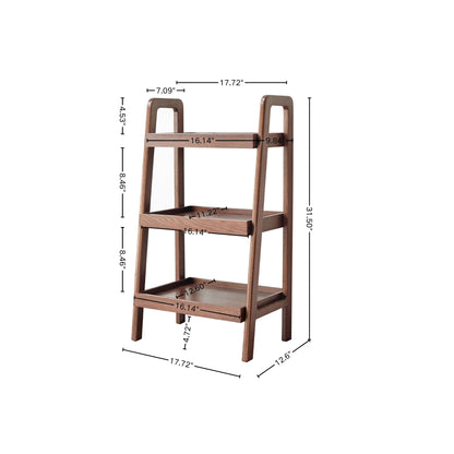 100% Solid Oak3 Tier Ladder Rack with A-Frame Structure  (Natural / Walnut)