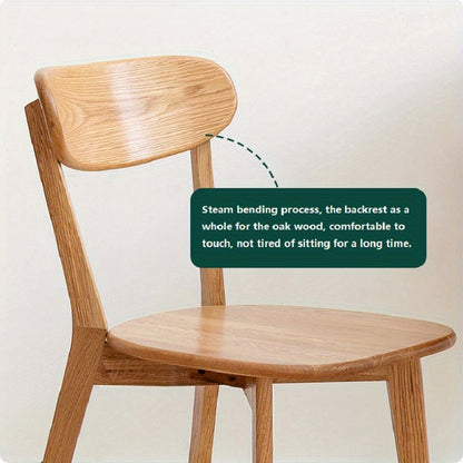 100% Solid Oak Wood Dining Chairs Kitchen Chairs Natural Color Study Chair (1PC/2PCS/4PCS)