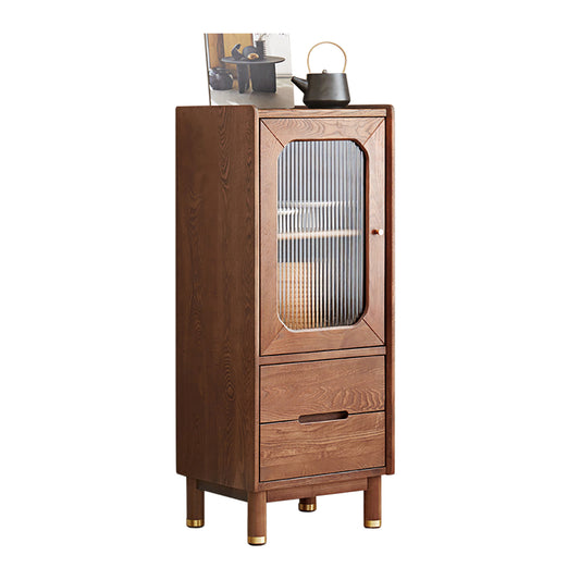 100% Solid Wood Side Cabinet, Storage Cabinet (Wanult)