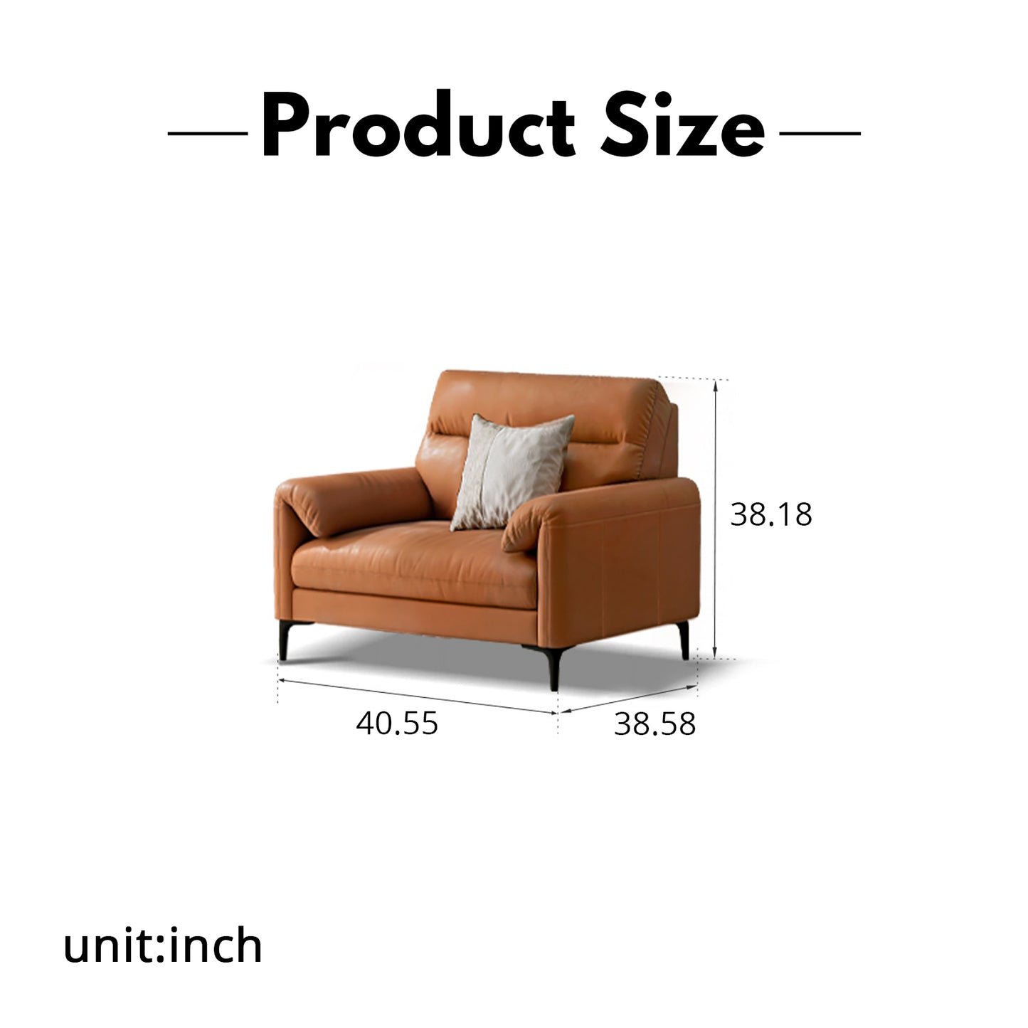 Italian Minimalist Genuine Leather Sofa – Modern Luxury Top-Grain Cowhide for Home Living