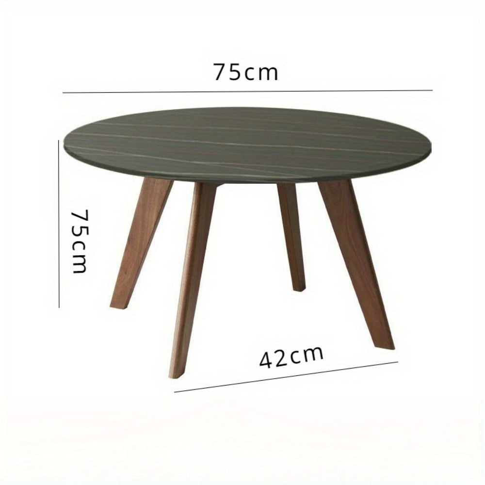 100% Solid Wood Rock Slab Round Coffee Table (21.6"/29.5")