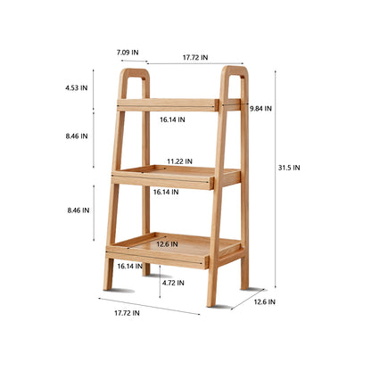 100% Sold Oak 3 Tier Ladder Rack with A-Frame Structure (Natural / Walnut)