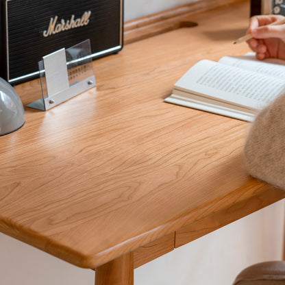 100% Solid Wood Computer Desk with Drawers (Natural)