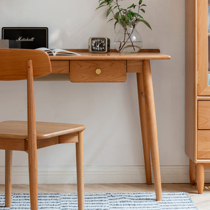 100% Solid Wood Computer Desk with Drawers (Natural)