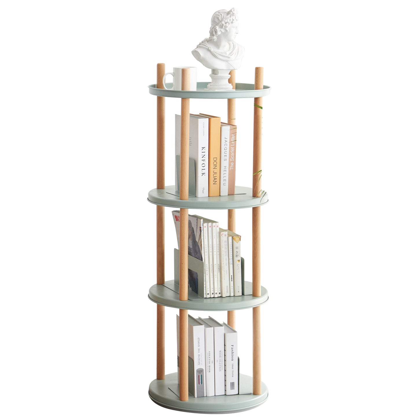 100% Sold  Wood 360° Rotating Bookshelf(3 / 4 Tier)