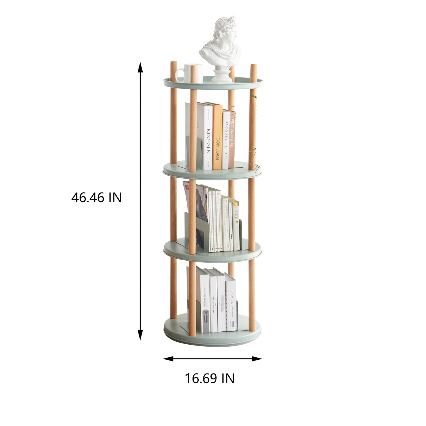 100% Sold  Wood 360° Rotating Bookshelf(3 / 4 Tier)