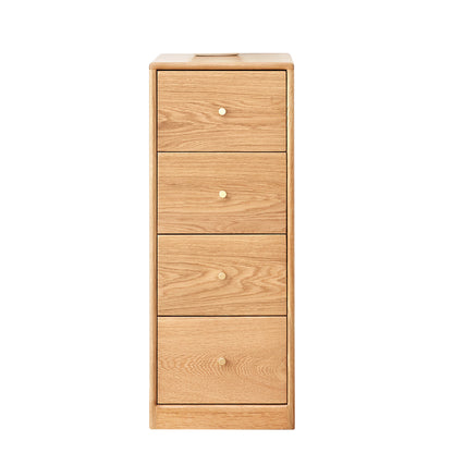 100% Solid Oak Wood Dresser Oak Locker with 4 Drawers Nightstand (Natural)