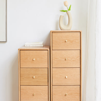 100% Solid Oak Bedside Table Storage Cabinet (Natural)