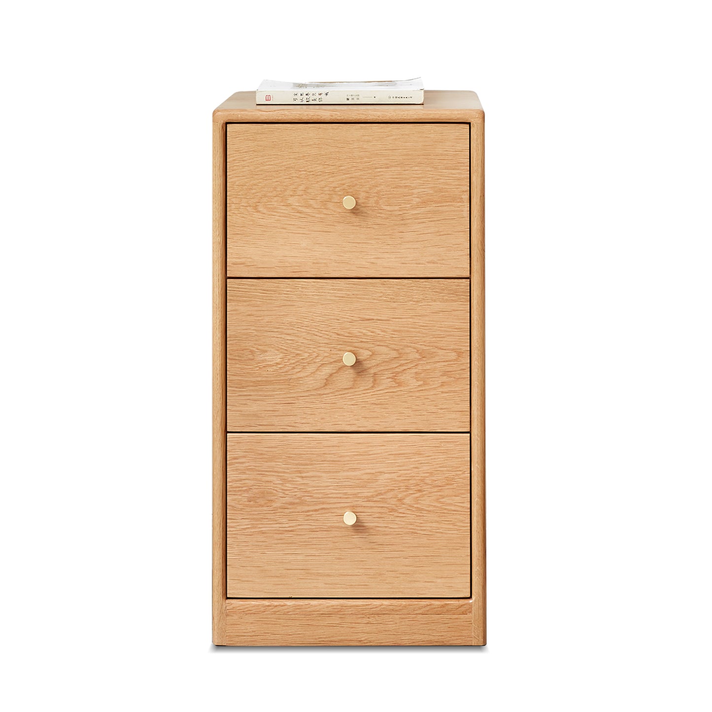 100% Solid Oak Bedside Table Storage Cabinet (Natural)