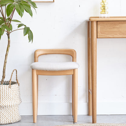 100% Solid Beech Wood Make-up Stool Bed Bench (Natural)