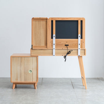 100% Solid Oak Dressing Table With Mirror (Natural)