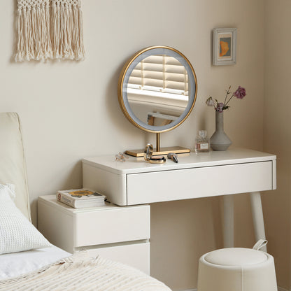 100% Solid Wood Vanity Mirror/Makeup Table (White)