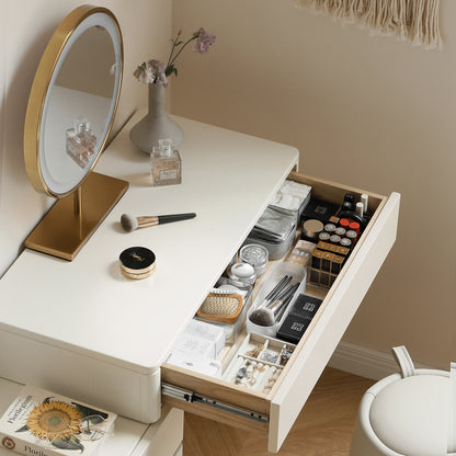 100% Solid Wood Vanity Mirror/Makeup Table (White)