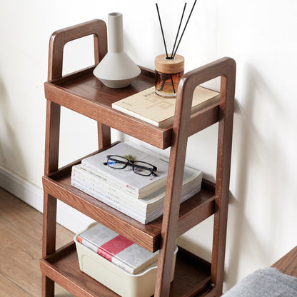 100% Solid Oak3 Tier Ladder Rack with A-Frame Structure  (Natural / Walnut)