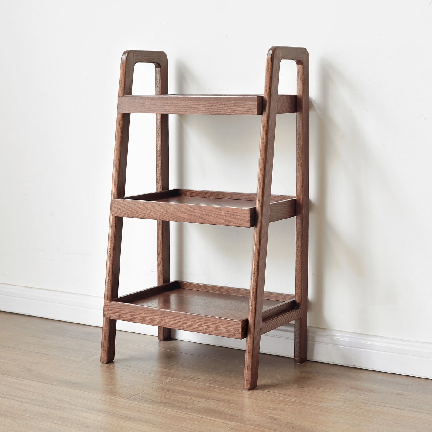 100% Solid Oak3 Tier Ladder Rack with A-Frame Structure  (Natural / Walnut)