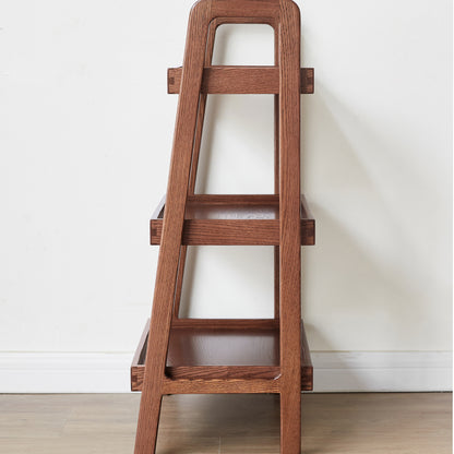 100% Solid Oak3 Tier Ladder Rack with A-Frame Structure  (Natural / Walnut)