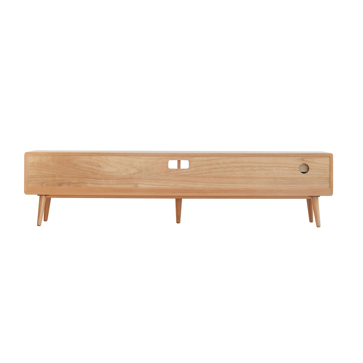 North America A Grade Solid Beech TV Cabinet With Chinese Changhong Glass Doors, Two Drawer Storage Space TV Standing