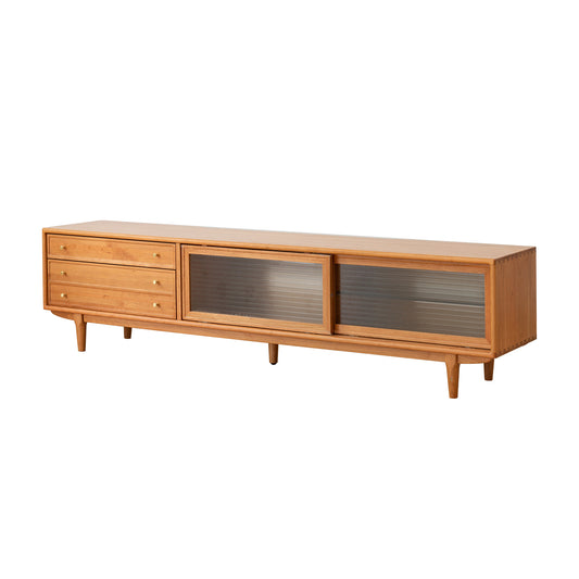 North American Solid Cherry Wood TV Cabinet with Changhong Glass Door