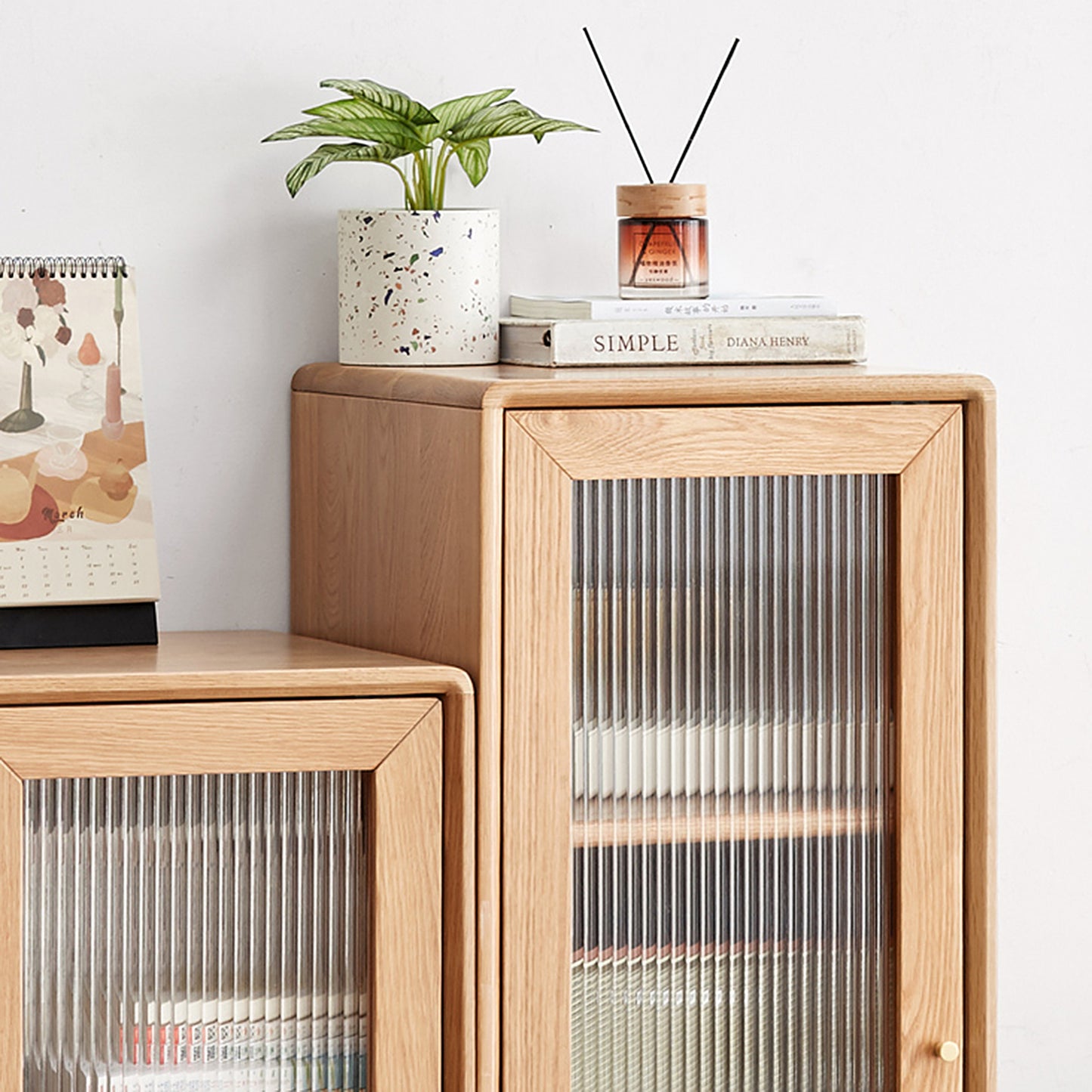 100% Solid Oak Wood Sideboard (Natural)-LD