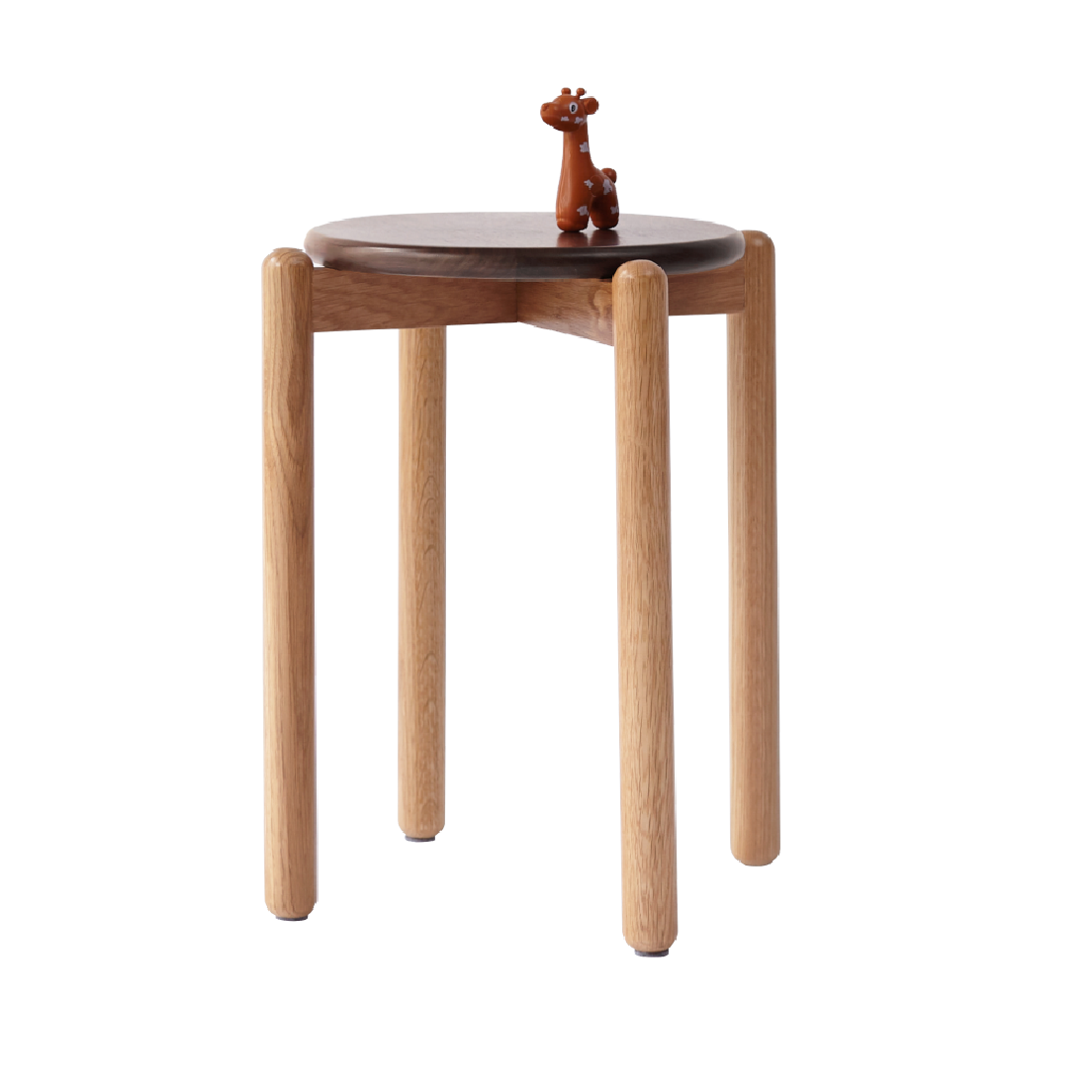 100% Solid Wood Stackable Stools Modern Barstools (Natural /Walnut)