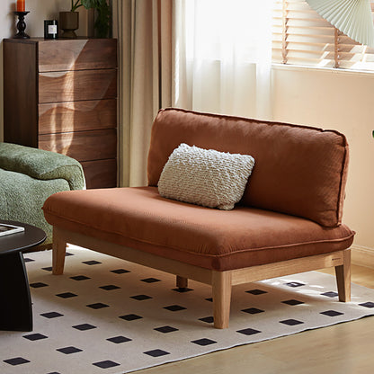 Solid Wood 3-Seater Sofa - Modern Armless Design with Washable Linen Fabric