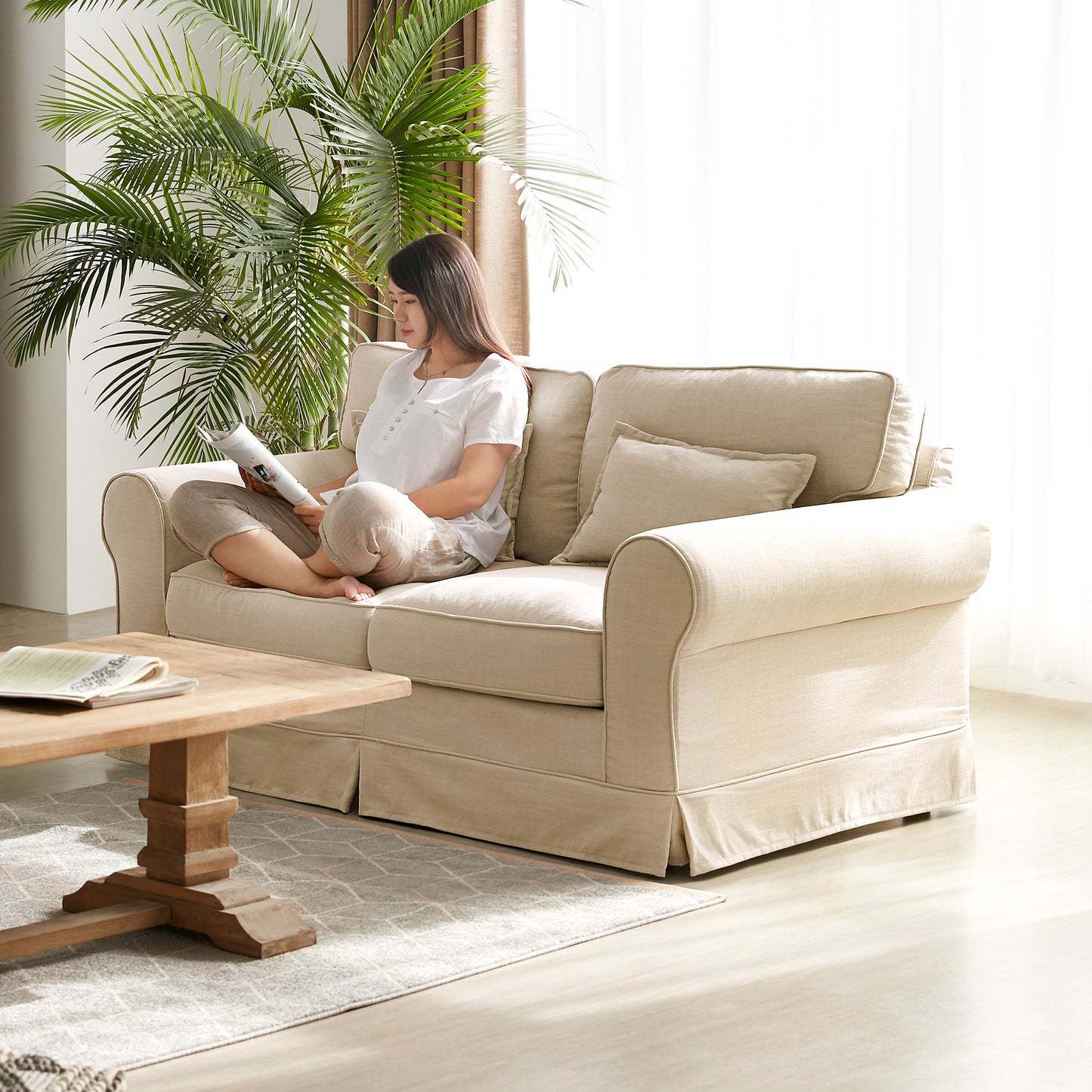 Adjustable Sofa Couch (White)