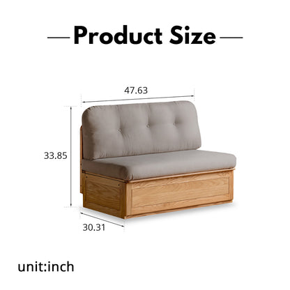 Oak Storage Bench Sofa - Space-Saving Design with 7 Cu.Ft Hidden Compartment